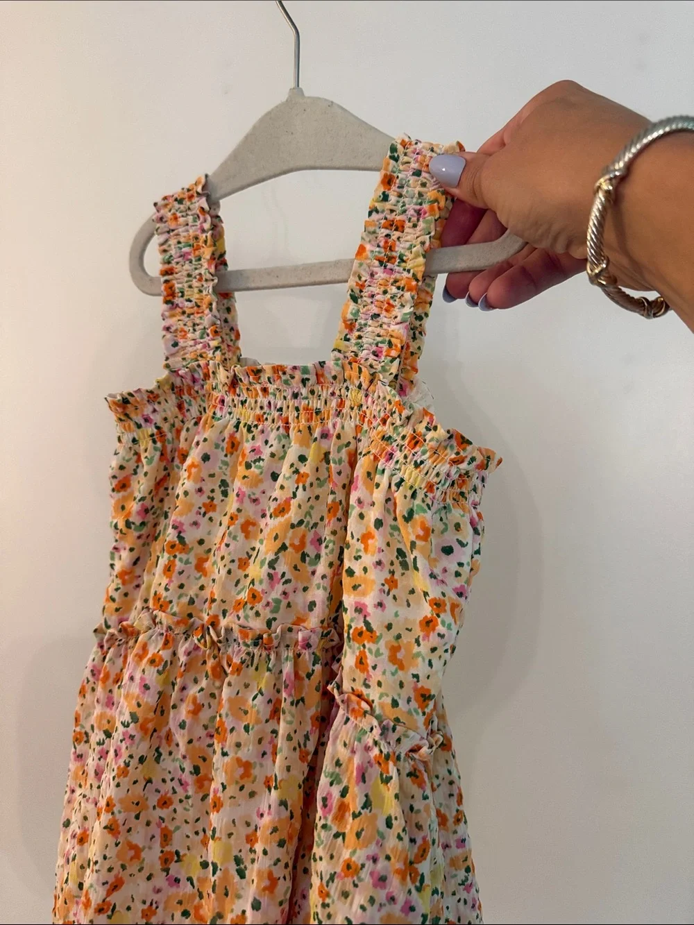 Worn Once! ✨ Girls Floral Sundress - Orange Multi • 4T